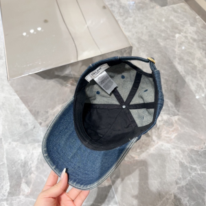 Celine Triomphe Denim Blue Baseball Hat
