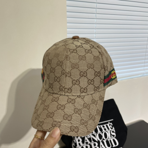 Gucci Beige GG Canvas Baseball Cap Hat