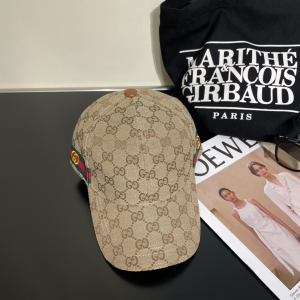 Gucci Beige GG Canvas Baseball Cap Hat