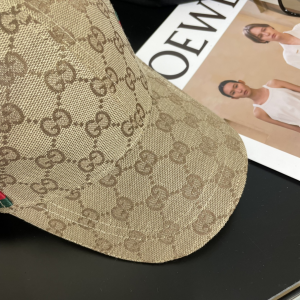 Gucci Beige GG Canvas Baseball Cap Hat