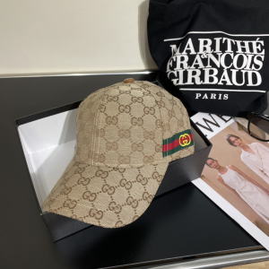Gucci Beige GG Canvas Baseball Cap Hat