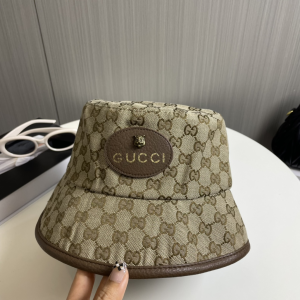 Gucci Beige GG Canvas Bucket Cap Hat