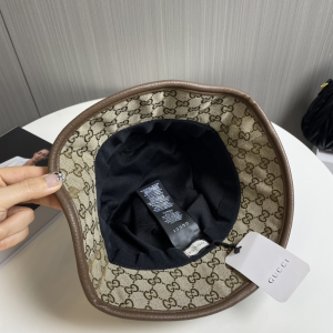 Gucci Beige GG Canvas Bucket Cap Hat