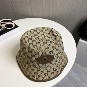 Gucci Beige GG Canvas Bucket Cap Hat