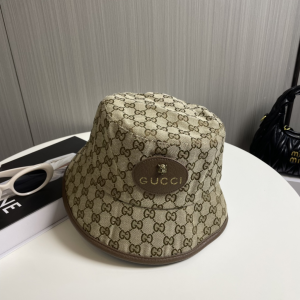 Gucci Beige GG Canvas Bucket Cap Hat