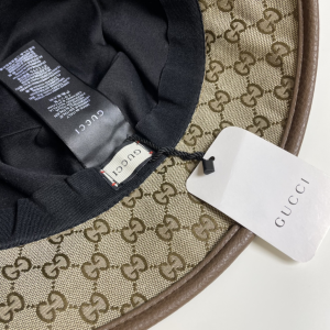 Gucci Beige GG Canvas Bucket Cap Hat