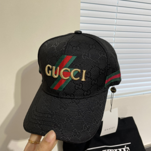 Gucci Black GG Canvas Baseball Cap Hat