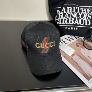 Gucci Black GG Canvas Baseball Cap Hat
