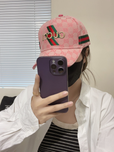 Gucci Pink GG Canvas Baseball Cap Hat