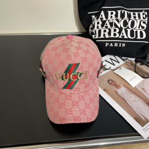 Gucci Pink GG Canvas Baseball Cap Hat