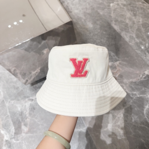 Louis Vuitton LV White Fabric Bucket Hat