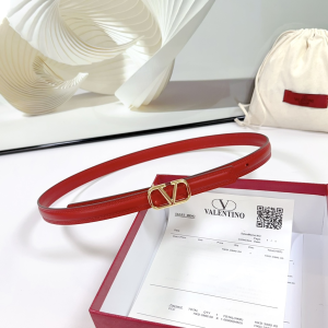 Valentino Vlogo Leather Belt Red 20MM