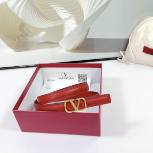 Valentino Vlogo Leather Belt Red 20MM