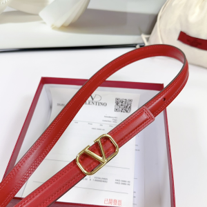 Valentino Vlogo Leather Belt Red 20MM