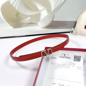 Valentino Vlogo Leather Belt Red 20MM