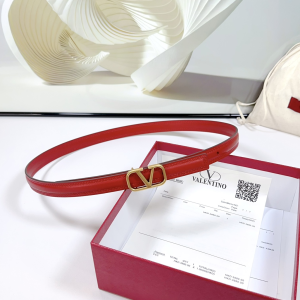 Valentino Vlogo Leather Belt Red 20MM