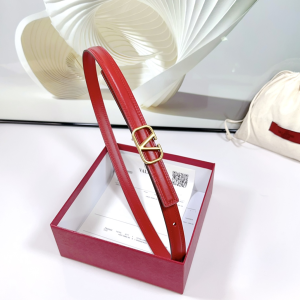 Valentino Vlogo Leather Belt Red 20MM
