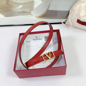 Valentino Vlogo Leather Belt Red 20MM