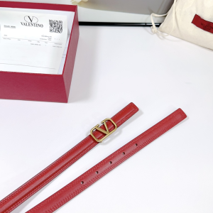 Valentino Vlogo Leather Belt Red 20MM