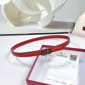 Valentino Vlogo Leather Belt Red 20MM