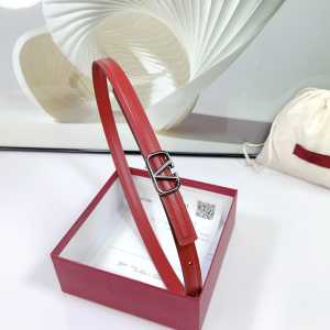 Valentino Vlogo Leather Belt Red 20MM