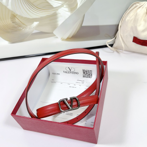 Valentino Vlogo Leather Belt Red 20MM