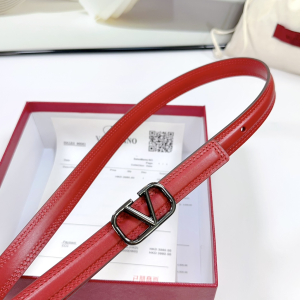 Valentino Vlogo Leather Belt Red 20MM