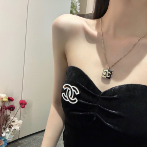 Chanel White CC Logo Metal Brooch