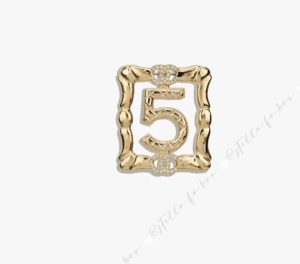 Chanel Gold Metal No5 Square Brooch