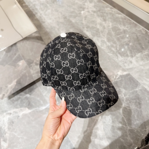 Gucci Denim Black GG Fabric Baseball Cap Hat