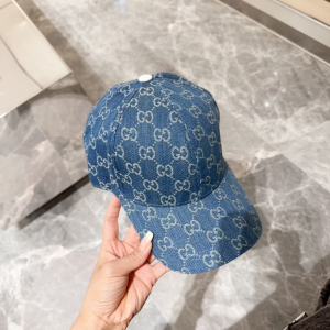 Gucci Denim Blue GG Fabric Baseball Cap Hat