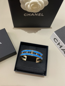 Chanel CC Chain Cuff Bracelet Blue