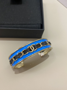 Chanel CC Chain Cuff Bracelet Blue