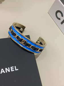 Chanel CC Chain Cuff Bracelet Blue