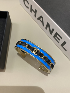 Chanel CC Chain Cuff Bracelet Blue