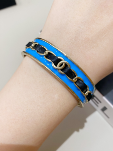 Chanel CC Chain Cuff Bracelet Blue