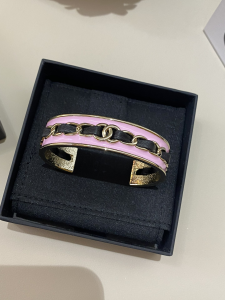 Chanel CC Chain Cuff Bracelet Pink