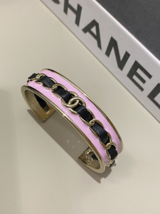 Chanel CC Chain Cuff Bracelet Pink