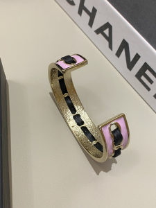 Chanel CC Chain Cuff Bracelet Pink