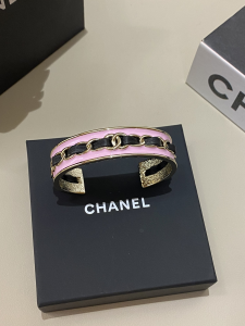 Chanel CC Chain Cuff Bracelet Pink