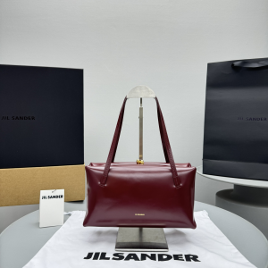 Jil Sander goji small calfskin Shoulder top handle bag Burgundy Jil Sander goji small calfskin Shoulder top handle bag Burgundy