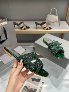 Gina Green crystals embellished leather loren flat slides sandal Gina Green crystals embellished leather loren flat slides sandal