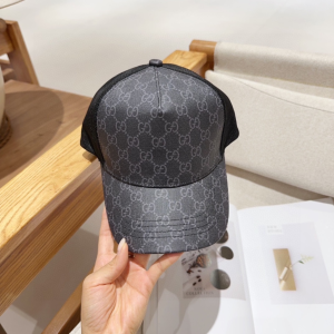 Gucci Black GG Canvas Baseball Cap Hat