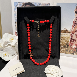 Chanel CC Red Pearls Necklaces