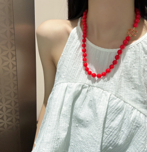 Chanel CC Red Pearls Necklaces