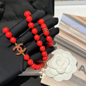 Chanel CC Red Pearls Necklaces