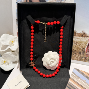 Chanel CC Red Pearls Necklaces
