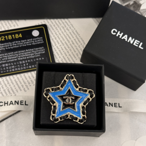 Chanel CC Star Chain Leather Brooch