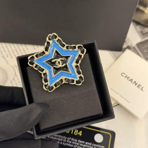 Chanel CC Star Chain Leather Brooch
