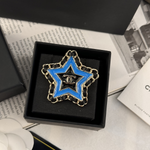 Chanel CC Star Chain Leather Brooch
